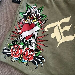 Ed Hardy Green Graphic Skirt (b0054)